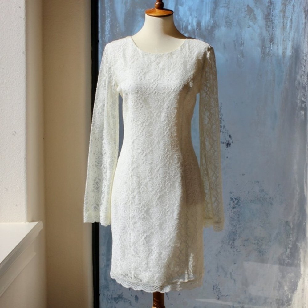 NWT WINK White Lace Fetch Open Back Wedding Dress
